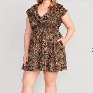 Waist-Defined Ruffle-Trim Mini Dress I
Old Navy size XL